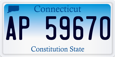 CT license plate AP59670
