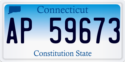 CT license plate AP59673