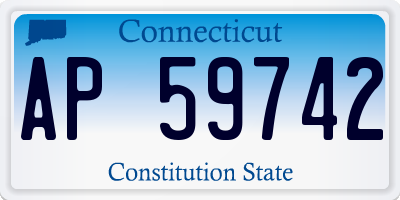 CT license plate AP59742