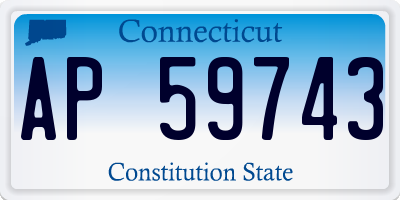 CT license plate AP59743