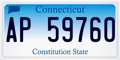 CT license plate AP59760