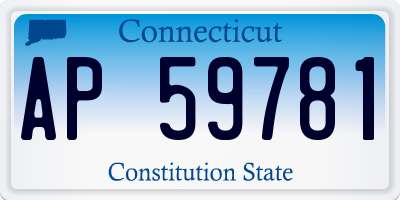 CT license plate AP59781