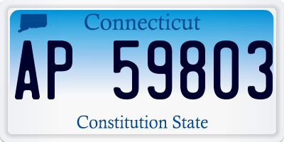 CT license plate AP59803