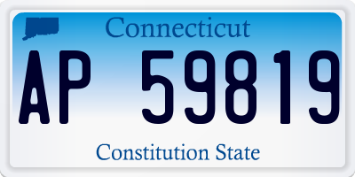 CT license plate AP59819