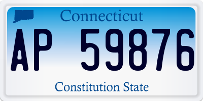 CT license plate AP59876