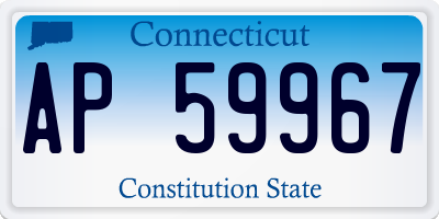 CT license plate AP59967
