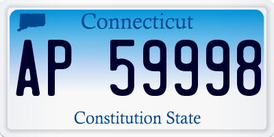 CT license plate AP59998