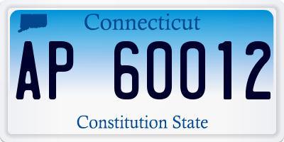 CT license plate AP60012