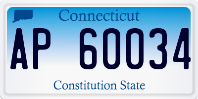 CT license plate AP60034