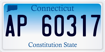 CT license plate AP60317