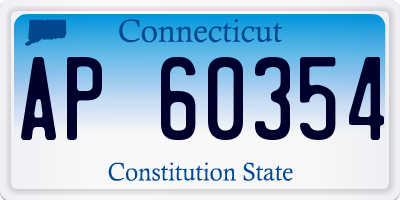 CT license plate AP60354