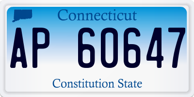 CT license plate AP60647