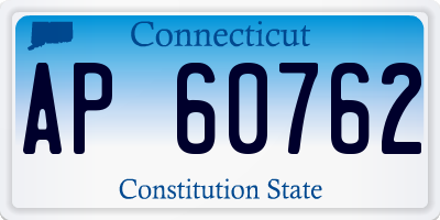 CT license plate AP60762