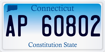 CT license plate AP60802