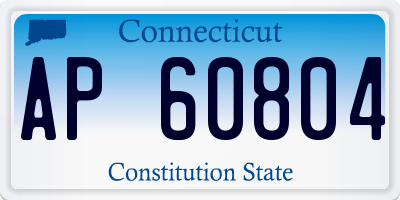 CT license plate AP60804