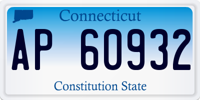 CT license plate AP60932