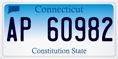 CT license plate AP60982