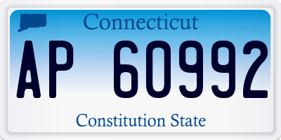 CT license plate AP60992