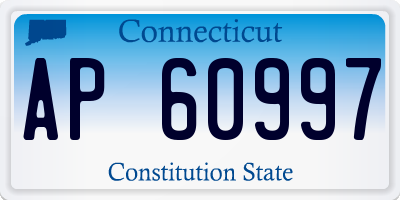 CT license plate AP60997