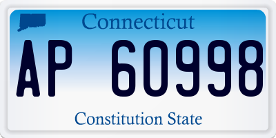 CT license plate AP60998