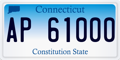 CT license plate AP61000