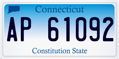 CT license plate AP61092