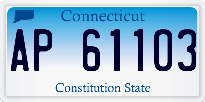 CT license plate AP61103