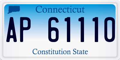 CT license plate AP61110