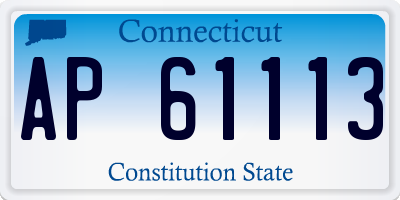 CT license plate AP61113