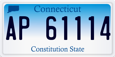 CT license plate AP61114