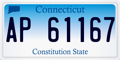 CT license plate AP61167