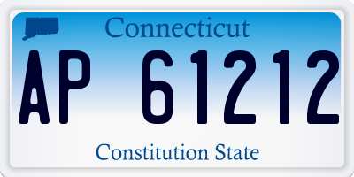 CT license plate AP61212