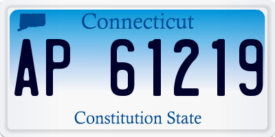 CT license plate AP61219