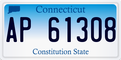 CT license plate AP61308