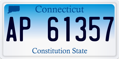 CT license plate AP61357