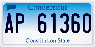 CT license plate AP61360