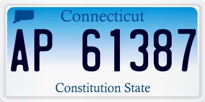 CT license plate AP61387