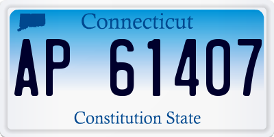 CT license plate AP61407