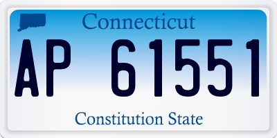 CT license plate AP61551