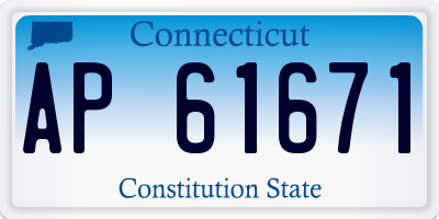 CT license plate AP61671