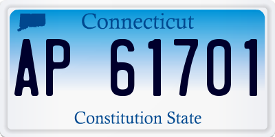 CT license plate AP61701