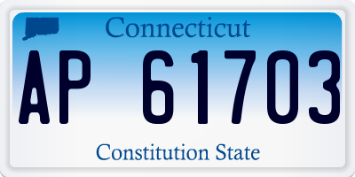 CT license plate AP61703