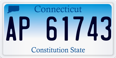 CT license plate AP61743