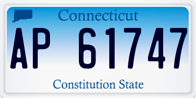 CT license plate AP61747