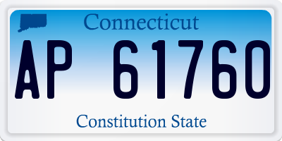 CT license plate AP61760