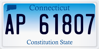 CT license plate AP61807