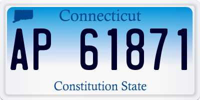 CT license plate AP61871