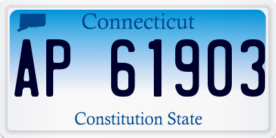 CT license plate AP61903