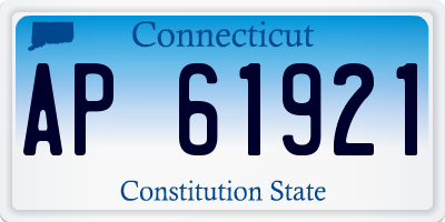 CT license plate AP61921