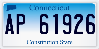 CT license plate AP61926